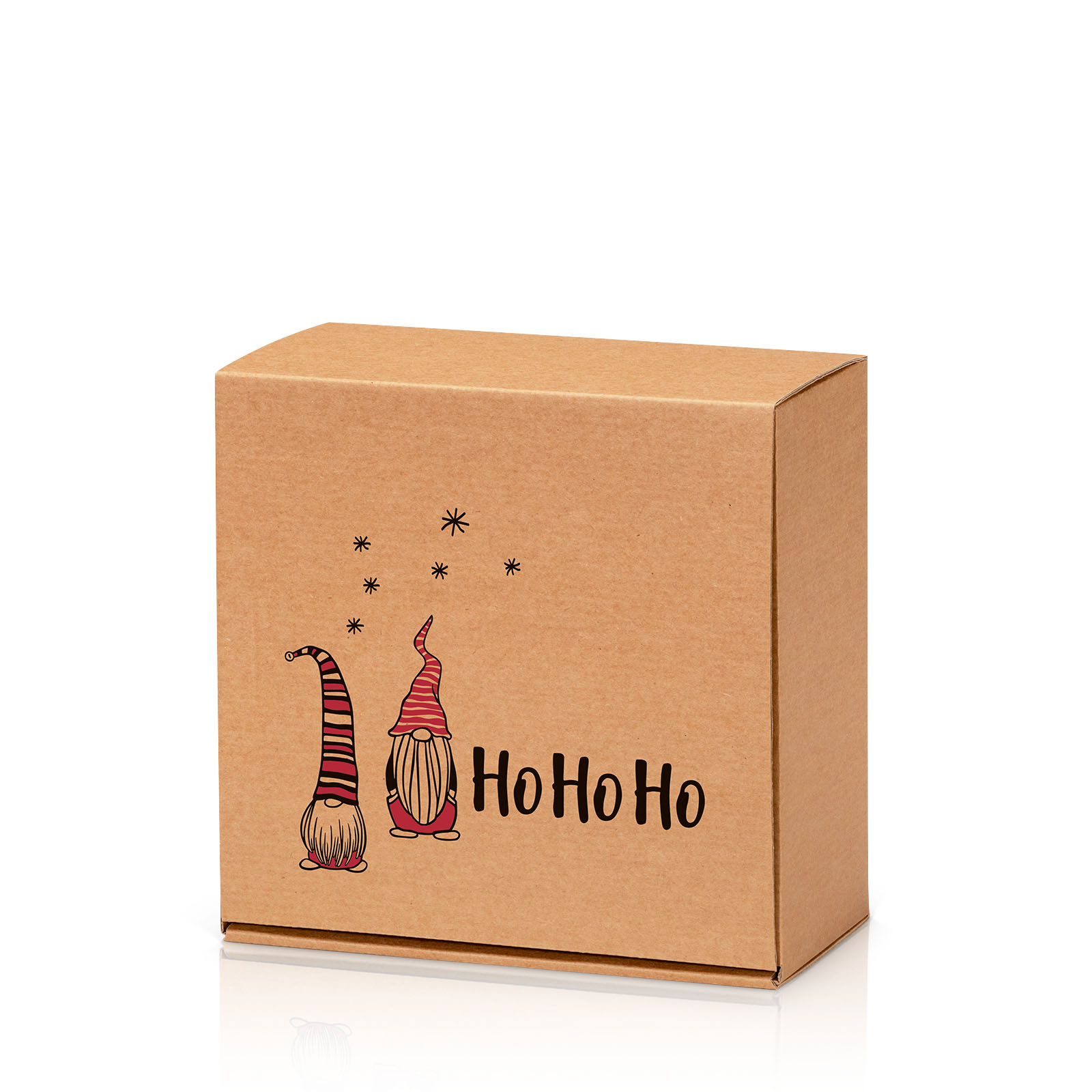 Geschenkbox -M- 200x200x100mm Motiv: Weihnachten Ho. Ho .Ho