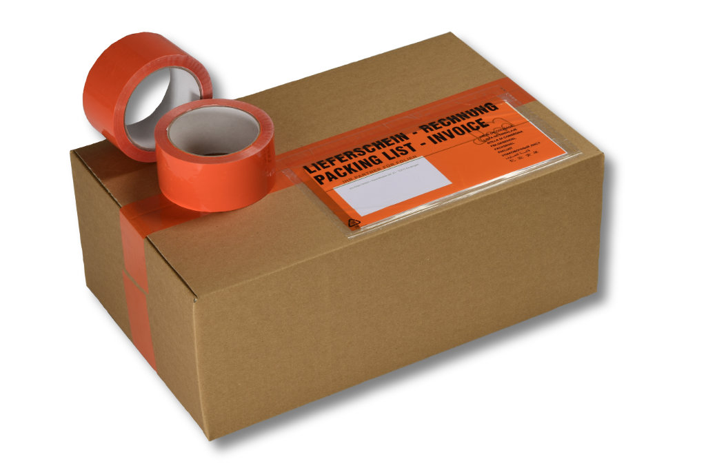 Packband orange, PP 50mmx66m Acrylatkleber 55µ