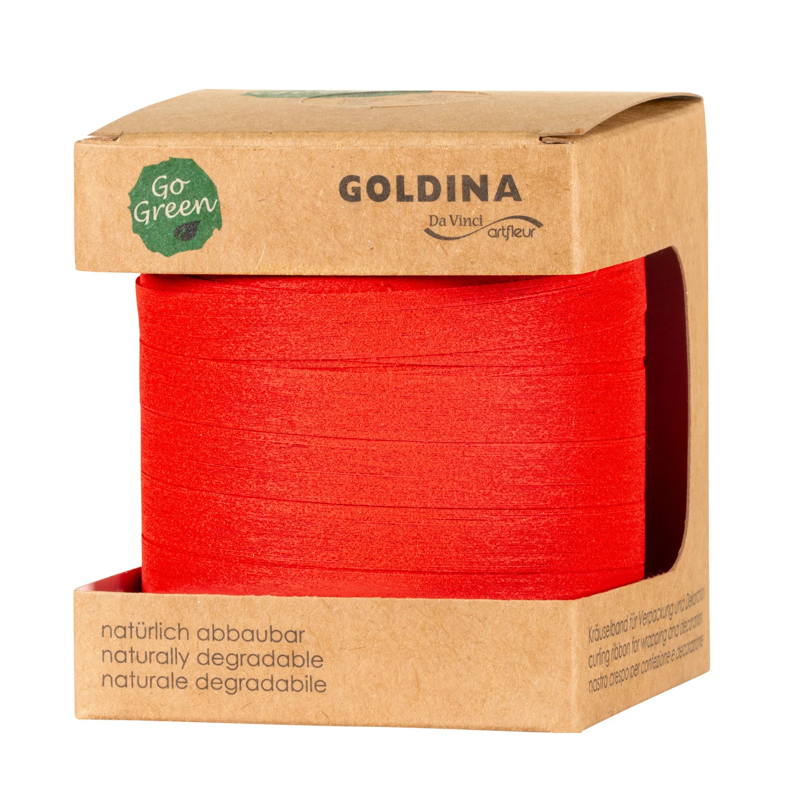 Ringelband Baumwolle rot 10mm biologisch abbaubar 100m