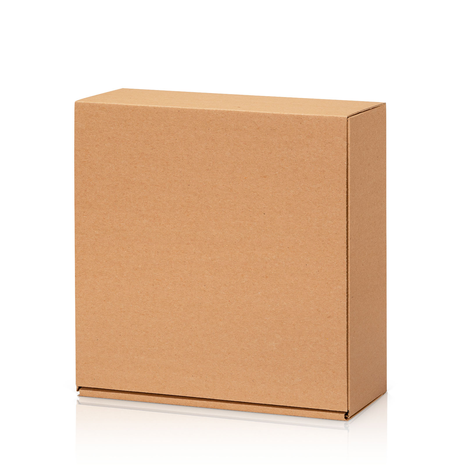 Geschenkbox 250x250x100 natura glatte Oberfläche Kraftpapier