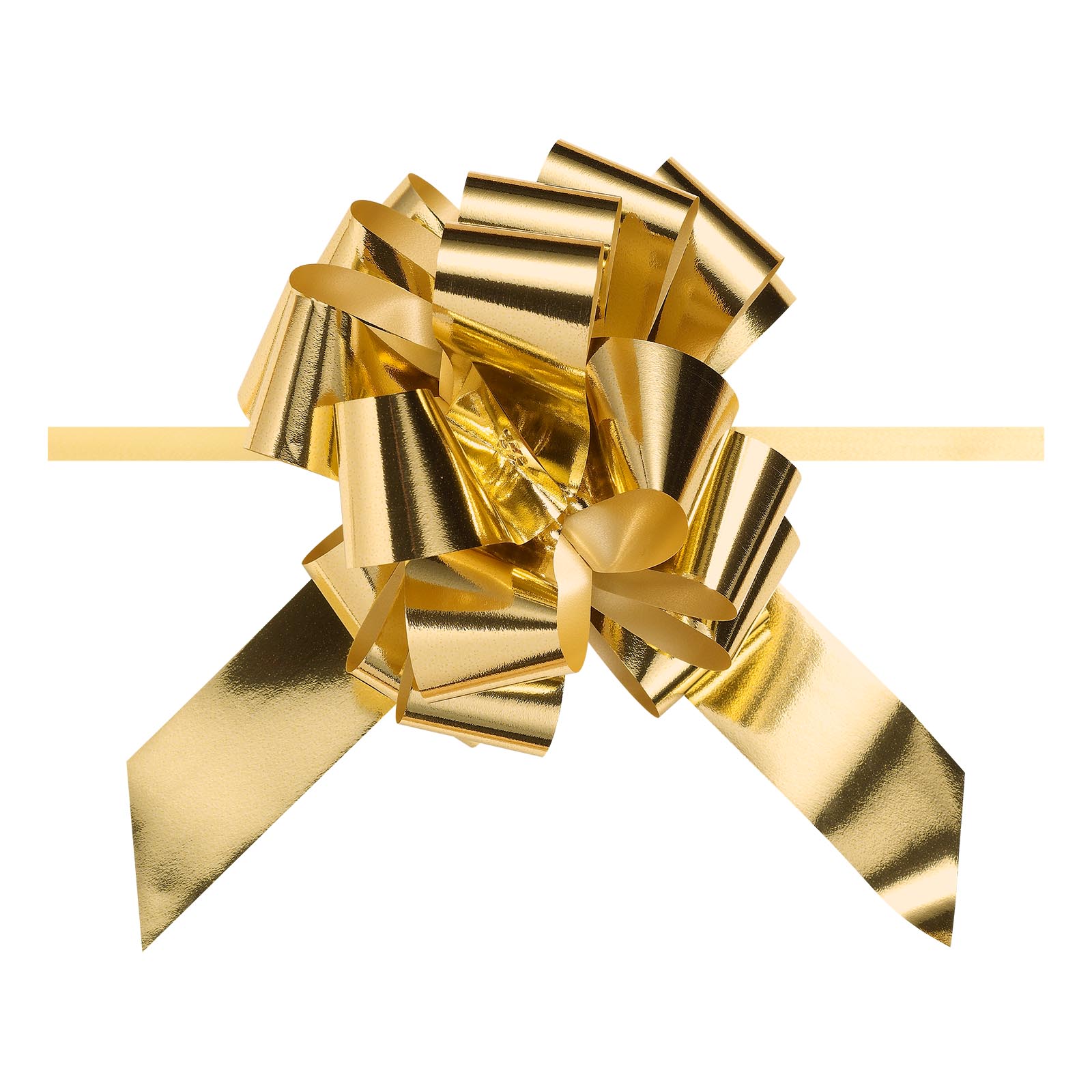 Ziehschleife Paper gold 13cm Durchmesser VE: 50 Stück