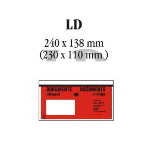 Dokumentenversandtasche rot DIN-Lang 230x110mm Ve250 Stück