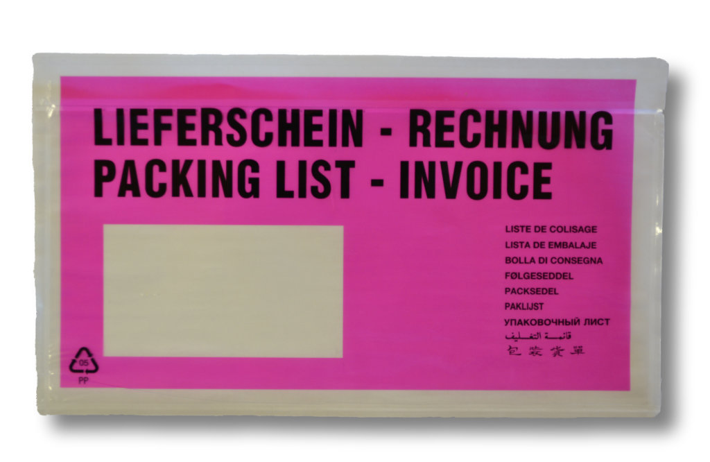 Dokumenttasch pink 230x110m DL Druck: Liefersch. Rechnung