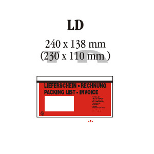 Begleittasche 230x110mm VE 250 Rechnung-Lieferschein -DL- rot