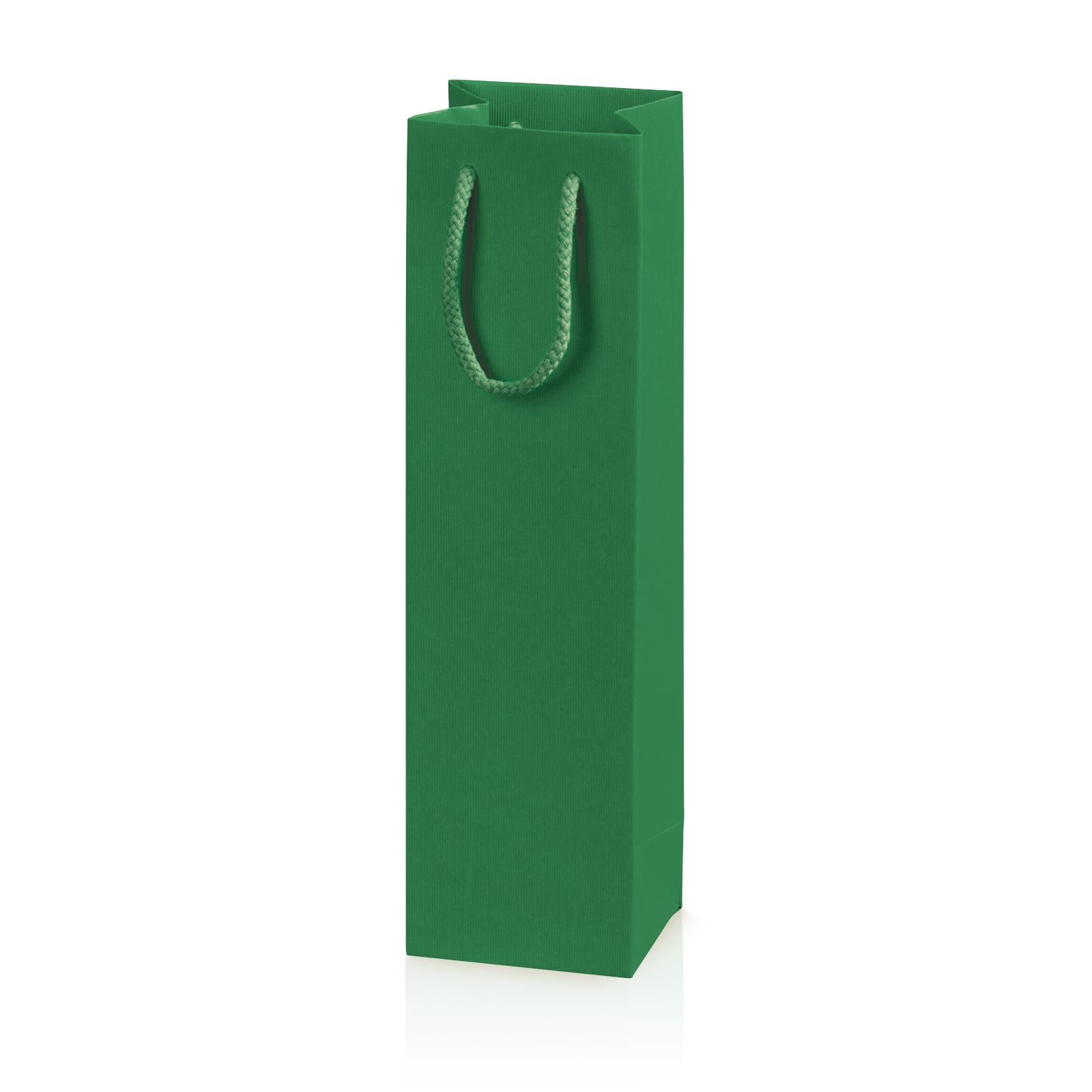 Papiertragetasche grün 1er  mit Streifenprägung 360x100x85