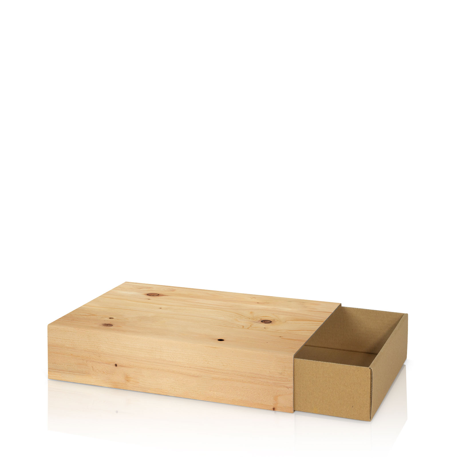 Geschenkbox Holzoptik 2-teilig Schuber Größe -2- 250x180x50mm