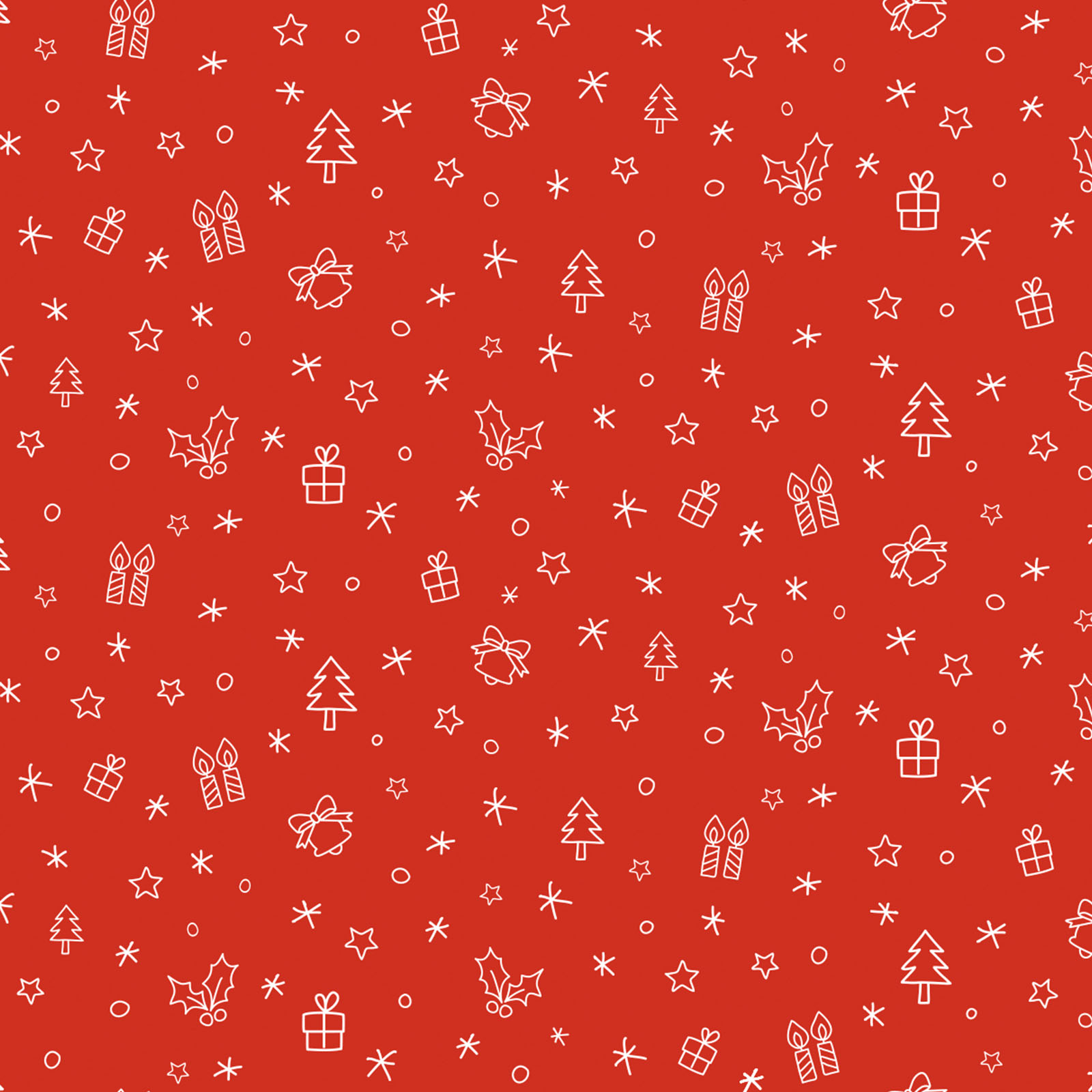 Geschenkpapier Weihnachten rot 50cmx200m, 60g/m² Papier weiß