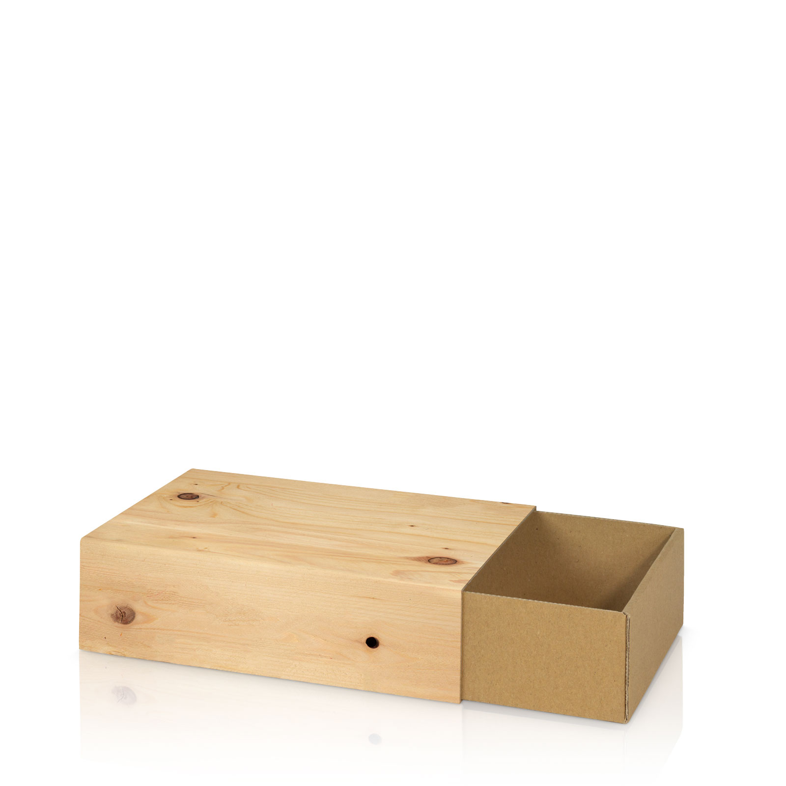 Geschenkbox Holzoptik 2-teilig Schuber Größe -1- 180x130x50mm