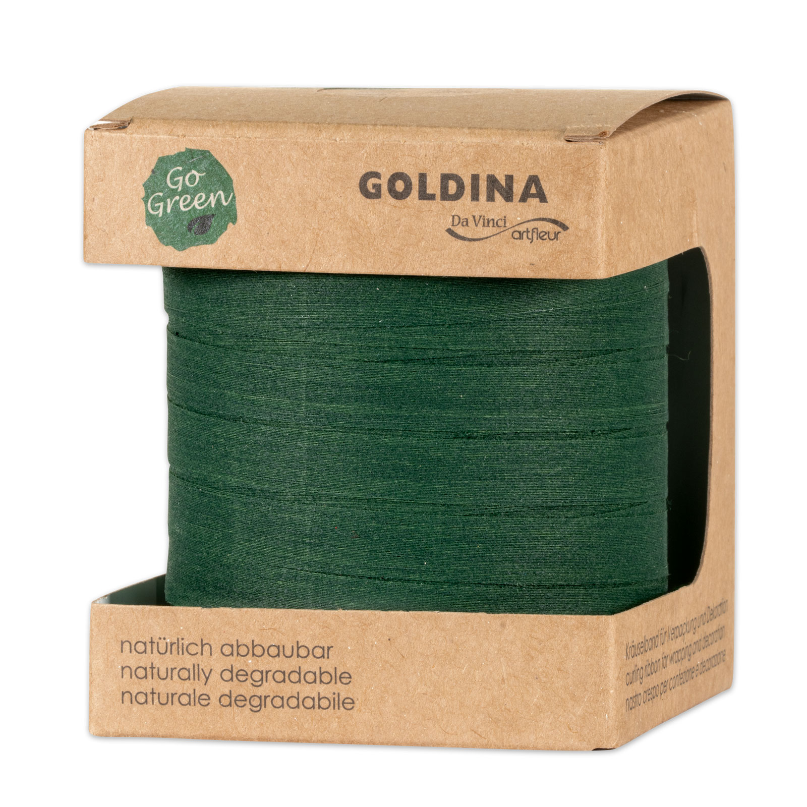 Ringelband Baumwolle Grün 10mm biologisch abbaubar 100m