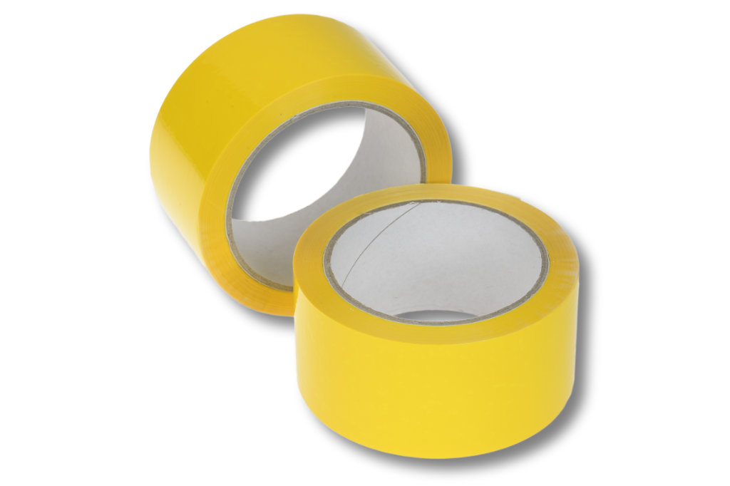 Packetband gelb, PP 50mmx66m Acrylatkleber 55µ