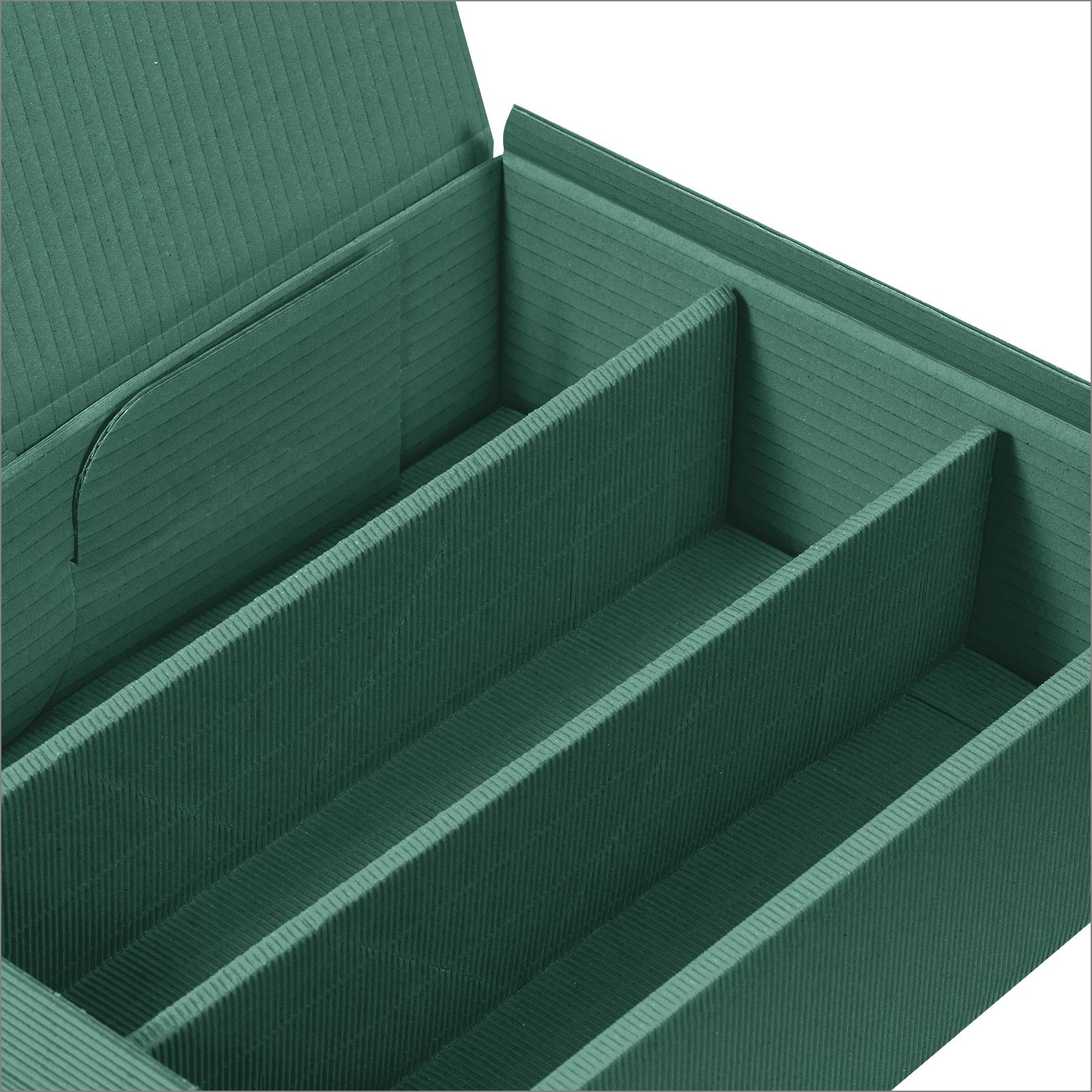 Flaschenkarton 3er grün 360x250x90mm o.W.+Einlage