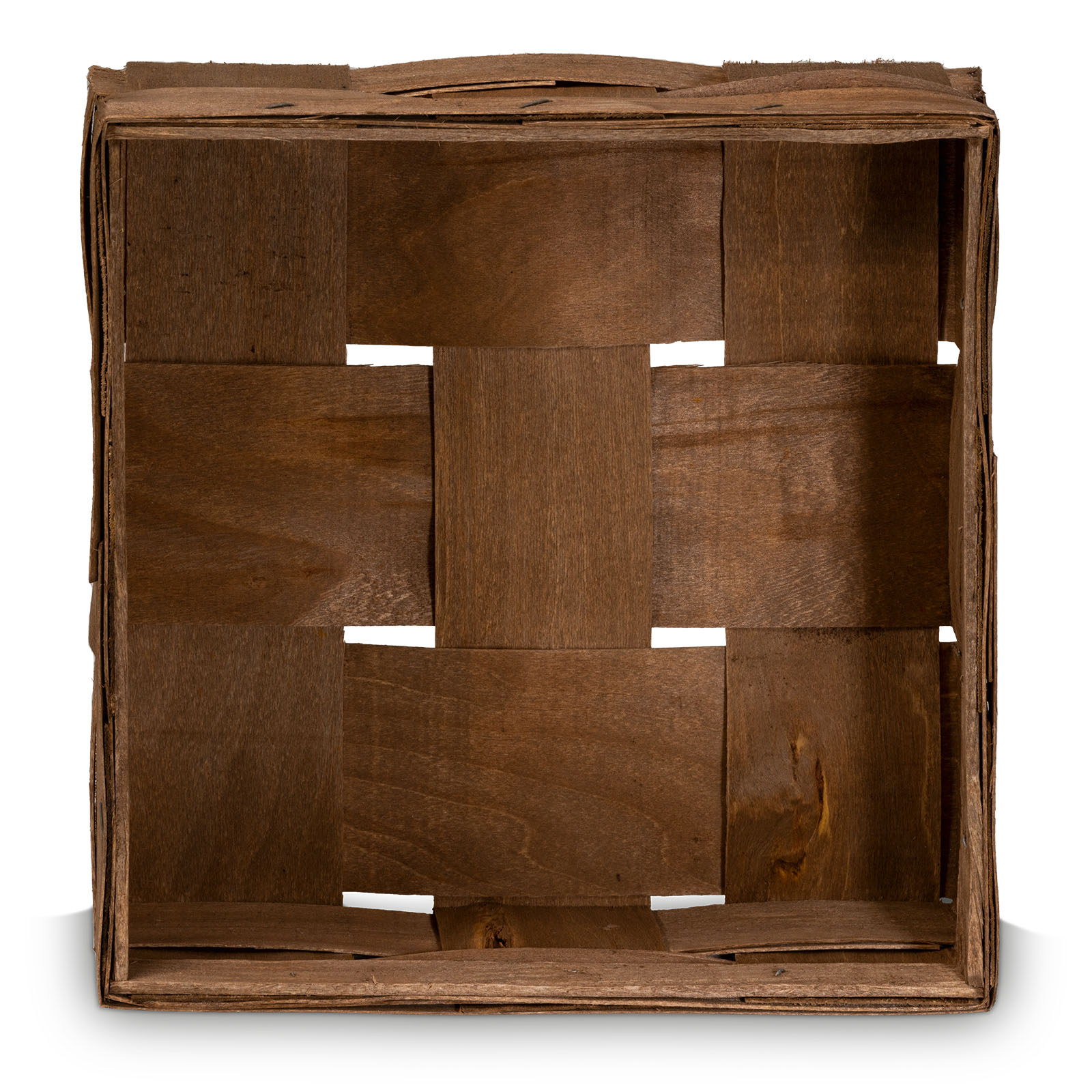 Holzspankorb Quadratisch braun 250 x 250 x 80 mm