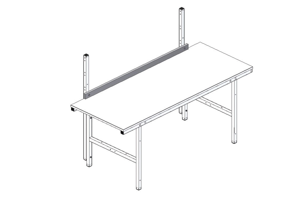 Rückwandbord TischSystem Basic 1515x4x70mm, Stahlblech