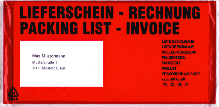 Begleittasche 230x110 Premium Liefersch-Rechnung VE: 500 ST 