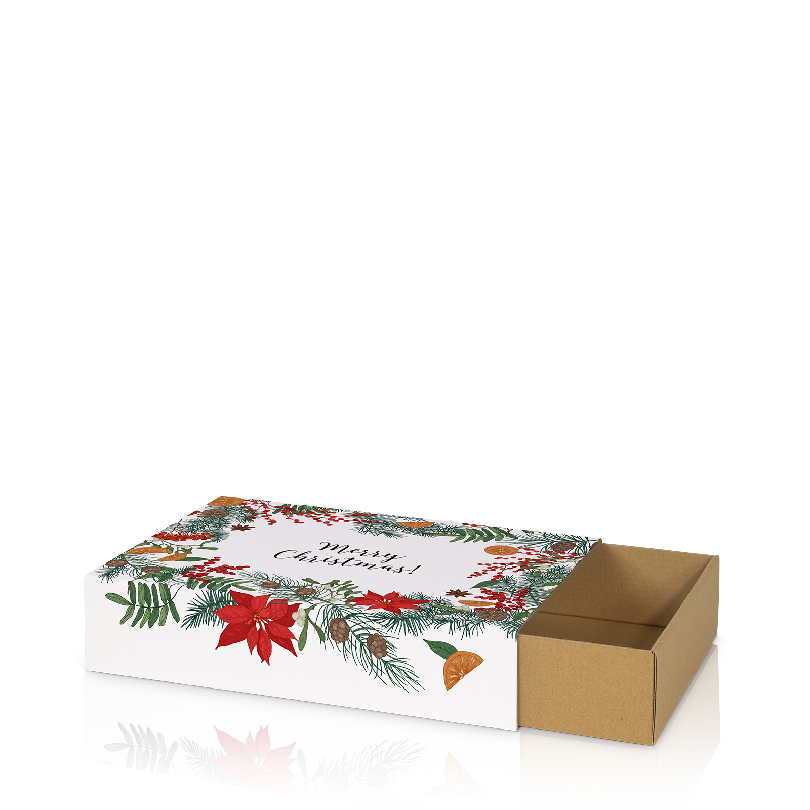 Geschenkbox Merry Christmas Schuber Größe 2- 250x180x50mm