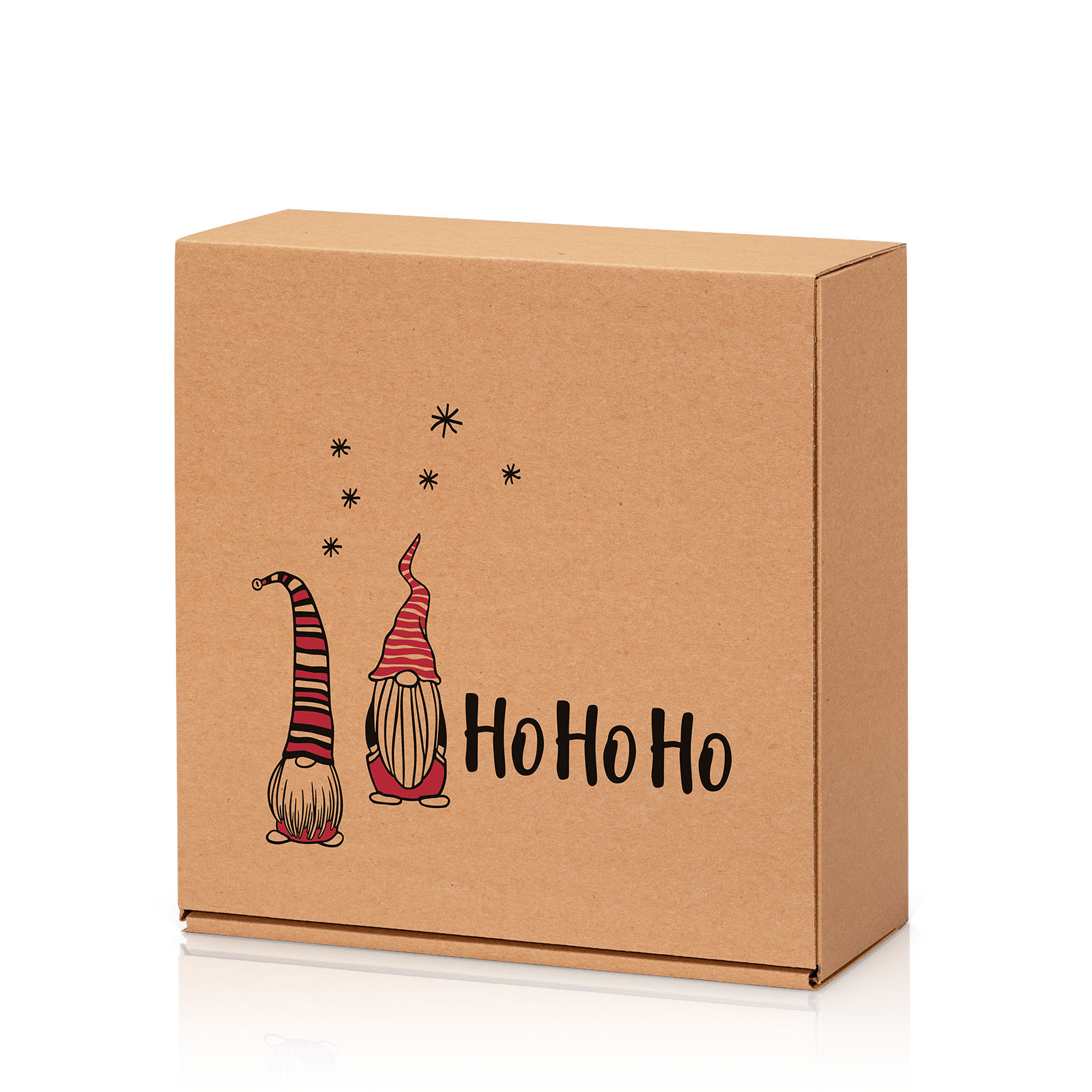 Geschenkbox -L- 250x250x100mm Motiv: Weihnachten Ho. Ho .Ho