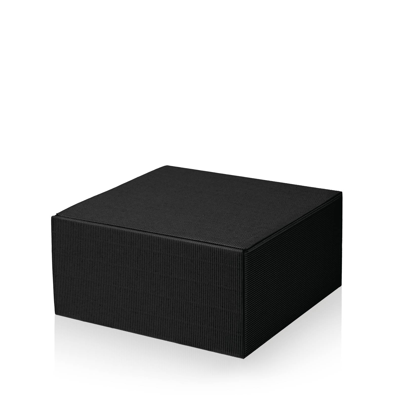 Geschenkbox schwarz -L- offene Welle 250x250x120mm