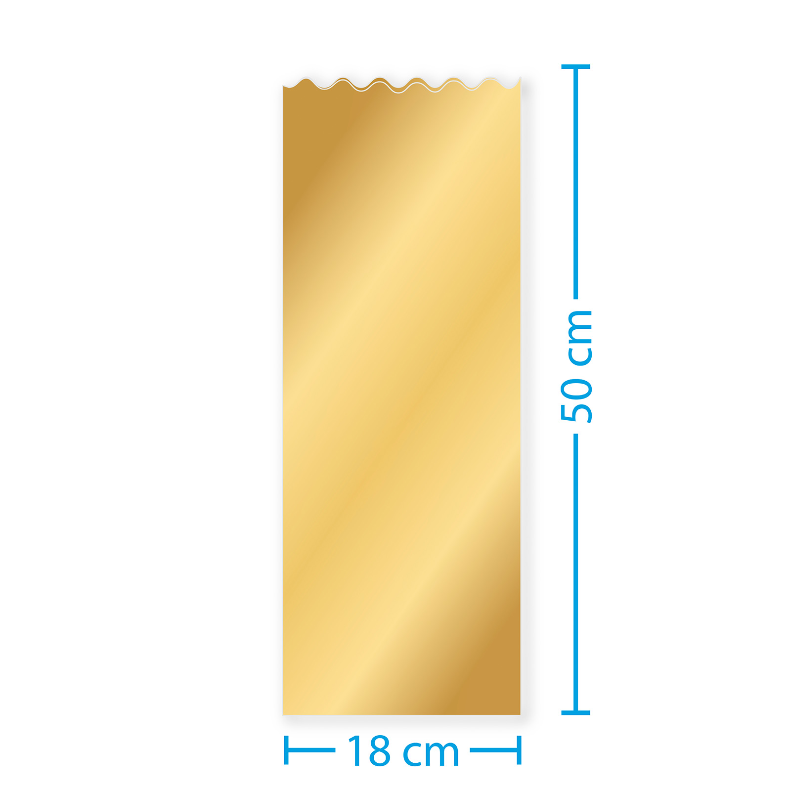 Klarsichtbeutel gold/transp1er 500x180mm, 35µ 1 Fl. Wein/Sekt