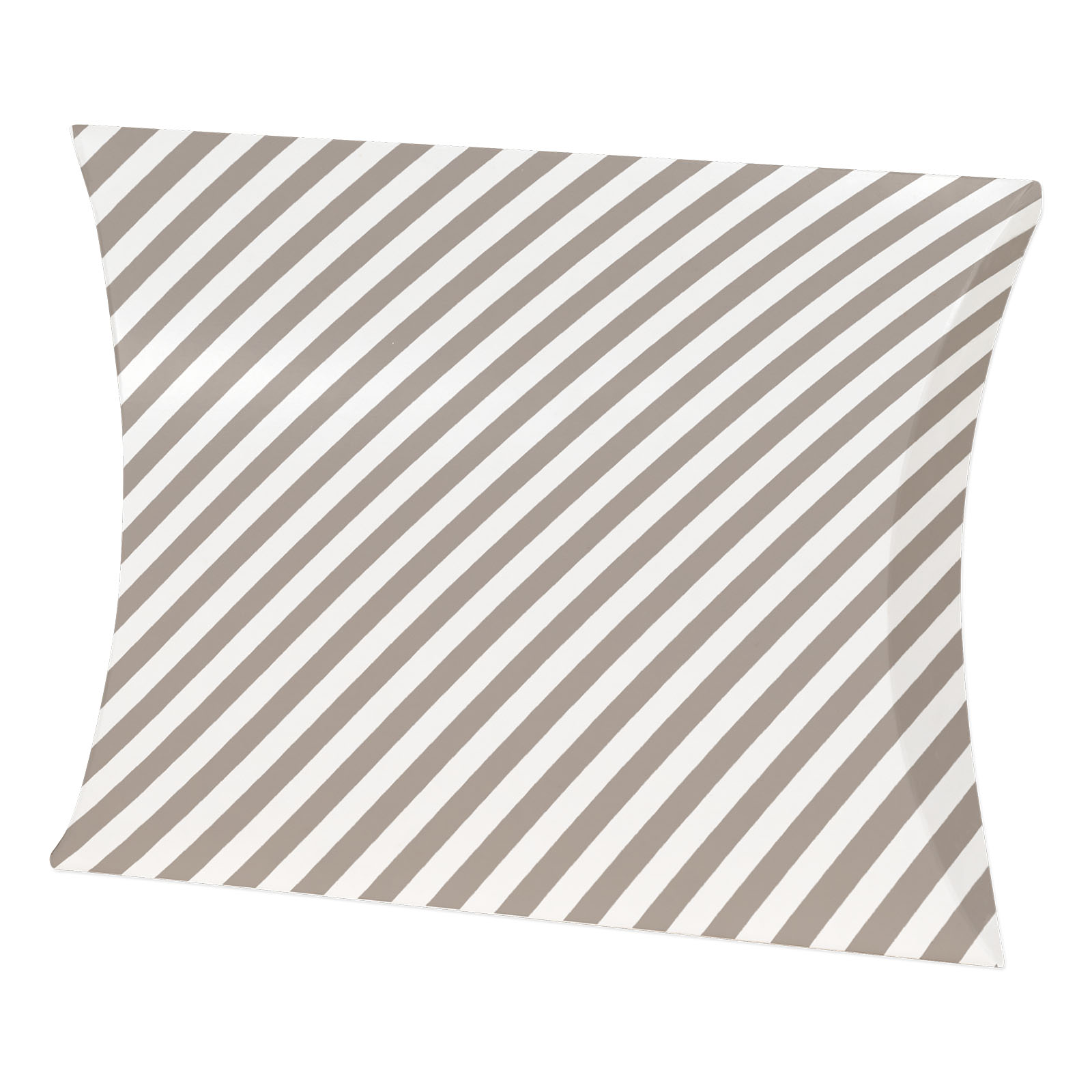 Geschenkbox Pillow Grau/ Weiß mit Streifen 150x145x40mm