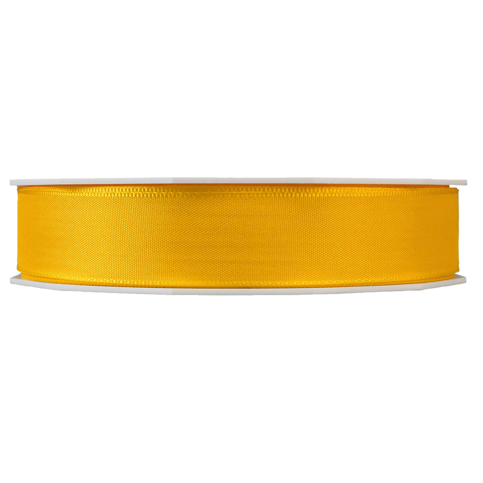 Geschenkband Uni gelb 25mmx50m mit gewebter Kante