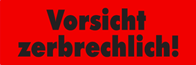 Warnetiketten, Zerbrechlich je 1000 Stk. 150x50mm, Sk. rot