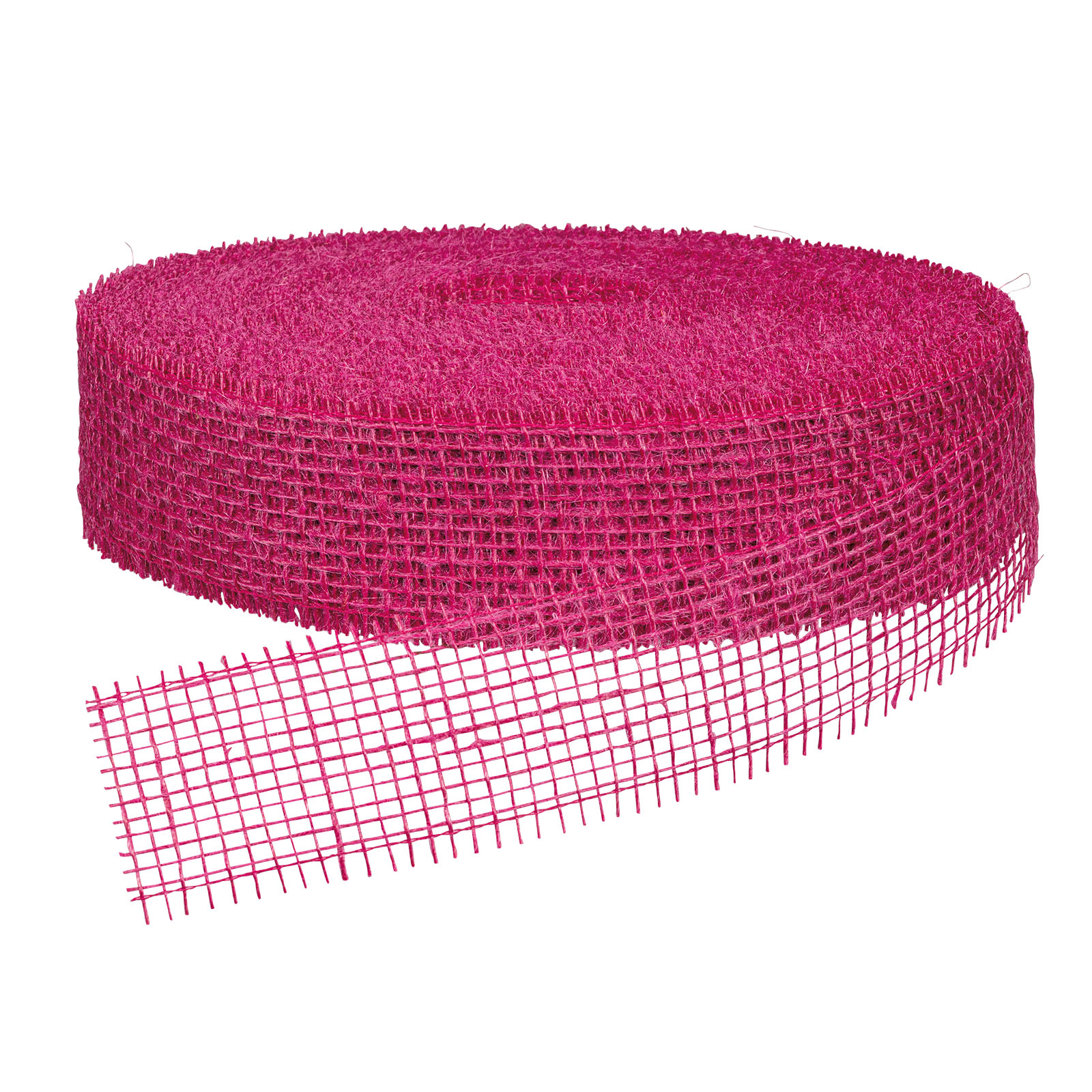 Geschenkband -Jute- Pink 50mm x 40m, grobe Struktur