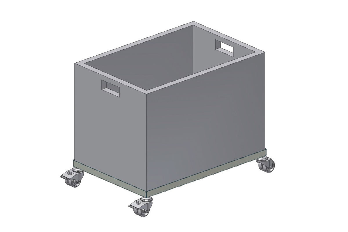 Container Basic,fahrbar durch  4 Lenkrollen 610x416x495mm