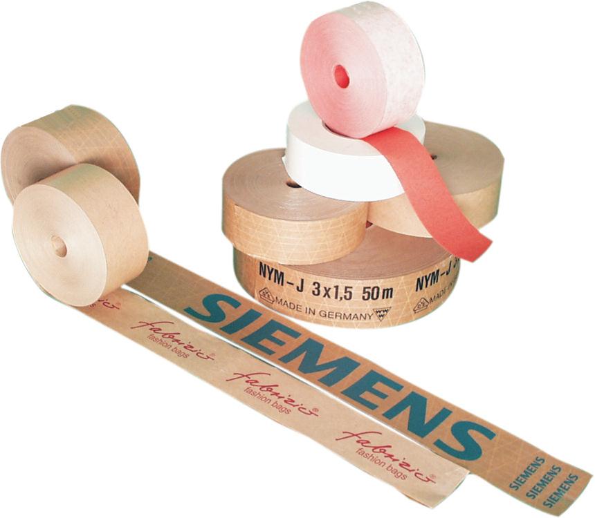 Papierband fadenverstärk1-farb 50mm/ 1-Längs + 2-Sinusfäden 