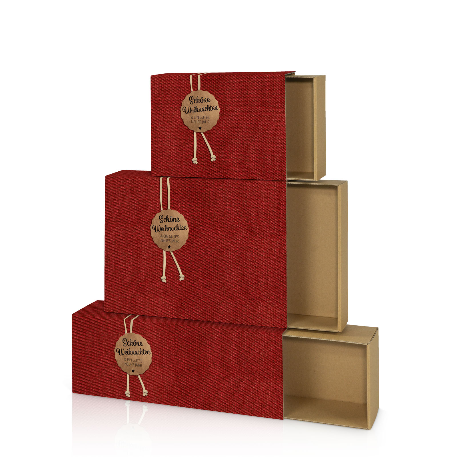Geschenkbox rot Weihnachten Schuber Größe -4-180x130x70mm